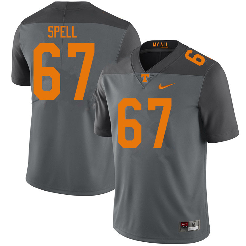 Men #67 Airin Spell Tennessee Volunteers College Football Jerseys Sale-Gray - Click Image to Close